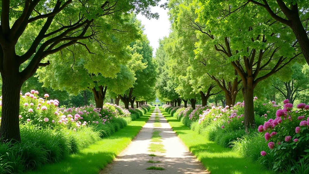 Gražūs alyvų ir rododendrinių parkų takeliai su želdintomis keliomis