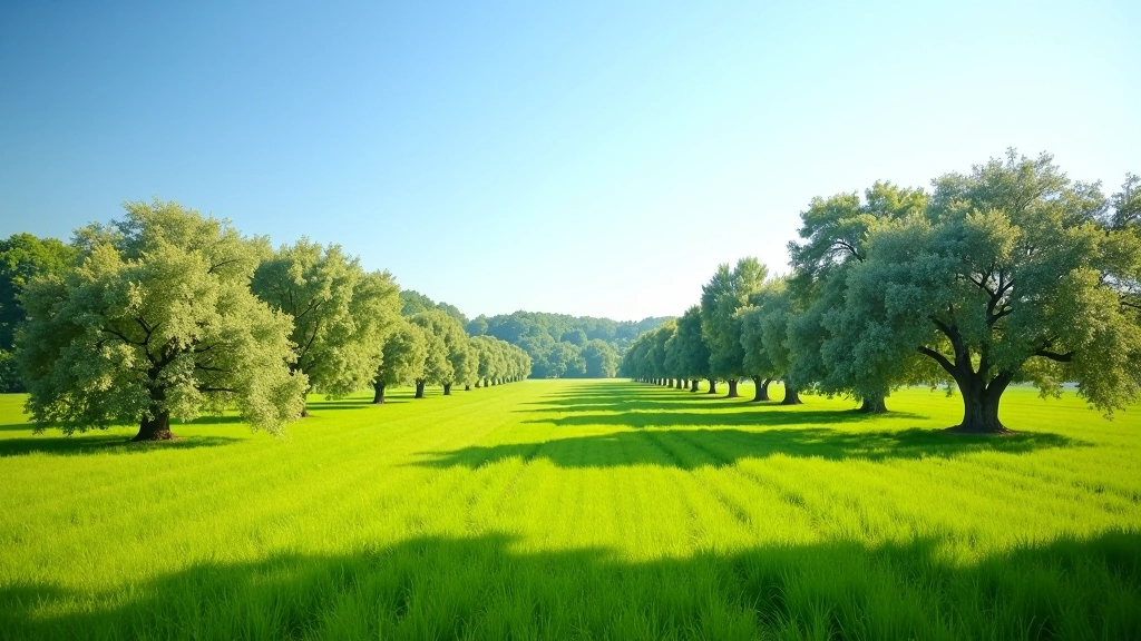 Trakų Vokės dvaro parkas su alyvų medžiais ir žaliomis pievomis, atsiverianti nuotrauka vasarą